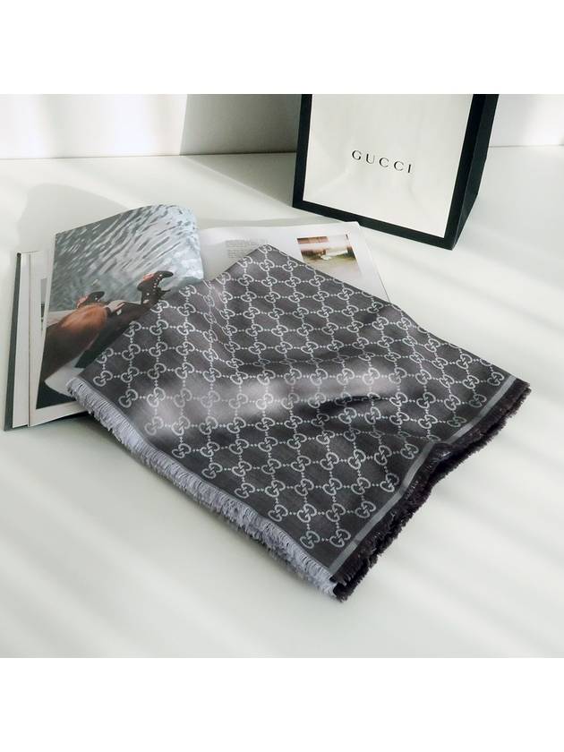 GG Jacquard Square Muffler Grey - GUCCI - BALAAN 2