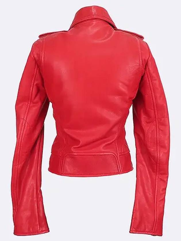 PK7 LM011A RD 2 Red Leather Women s Rider Jacket - BALENCIAGA - BALAAN 3