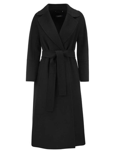 Elisa Belted Virgin Wool Single Coat Black - S MAX MARA - BALAAN 1