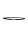 Women's H Rose Gold Buckle Focus Reversible Leather Strap Belt 13mm - HERMES - BALAAN 1