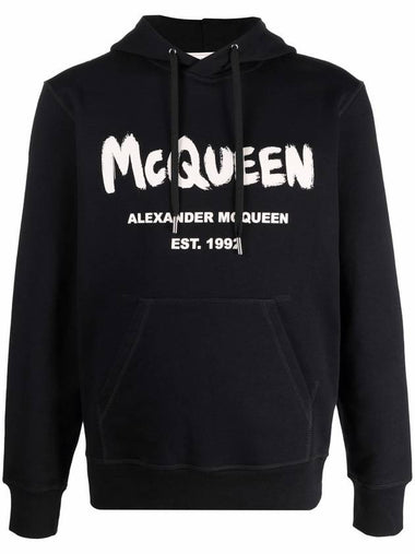 Graffiti Logo Hoodie Black - ALEXANDER MCQUEEN - BALAAN 1