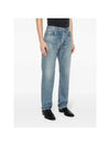 Cotton Straight Leg Jeans Blue - SAINT LAURENT - BALAAN 4