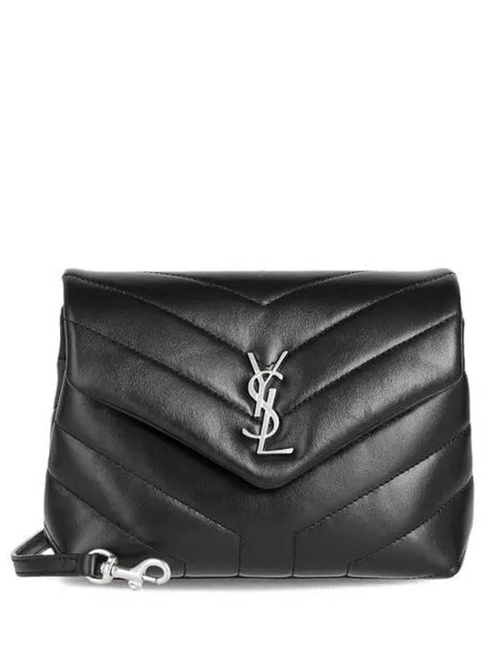 Toy Loulou Strap Shoulder Bag In Quilted Leather Black - SAINT LAURENT - BALAAN 2