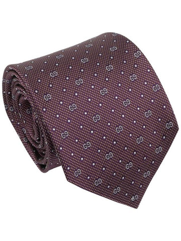 GG Dot Pattern Silk Tie Purple - GUCCI - BALAAN 1