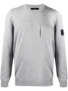 Men's Shadow Project Wappen Pocket Wool Knit Top Grey - STONE ISLAND - BALAAN 1