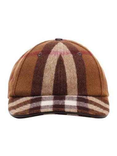 House Check Wool Ball Cap Brown - BURBERRY - BALAAN 1