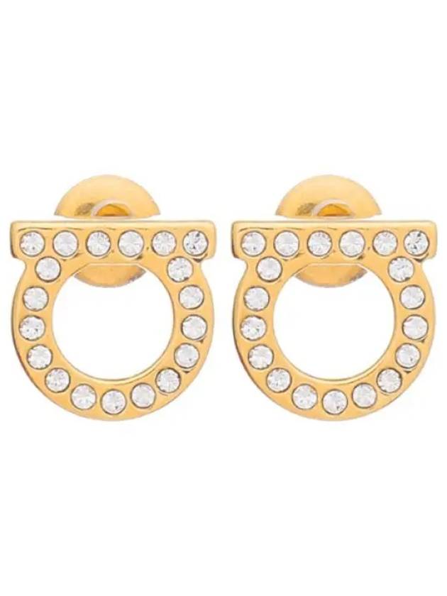 Ferragamo Gancini crystal gold earrings - SALVATORE FERRAGAMO - BALAAN 1