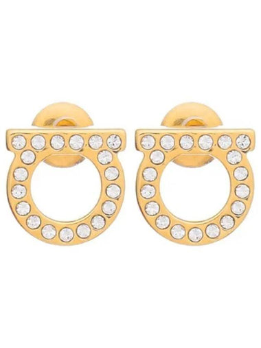 Ferragamo Gancini crystal gold earrings - SALVATORE FERRAGAMO - BALAAN 1