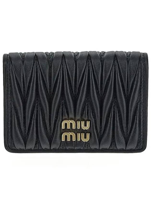 Matelasse Nappa Leather Card Wallet Black - MIU MIU - BALAAN 2