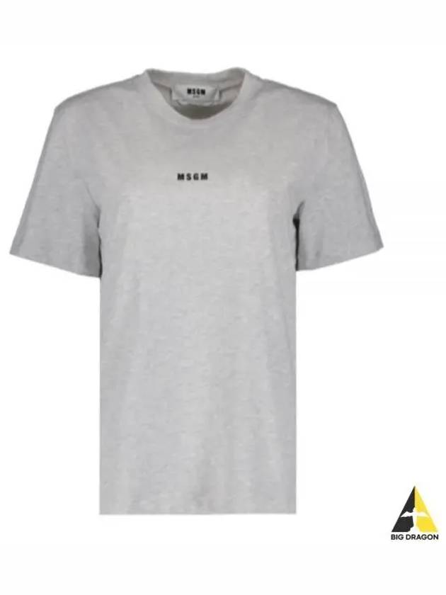 Micro Logo Cotton Short Sleeve T-Shirt Grey - MSGM - BALAAN 2