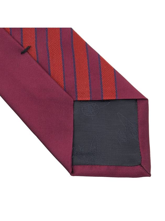 Striped Jacquard Silk Tie Burgundy - VIVIENNE WESTWOOD - BALAAN 7