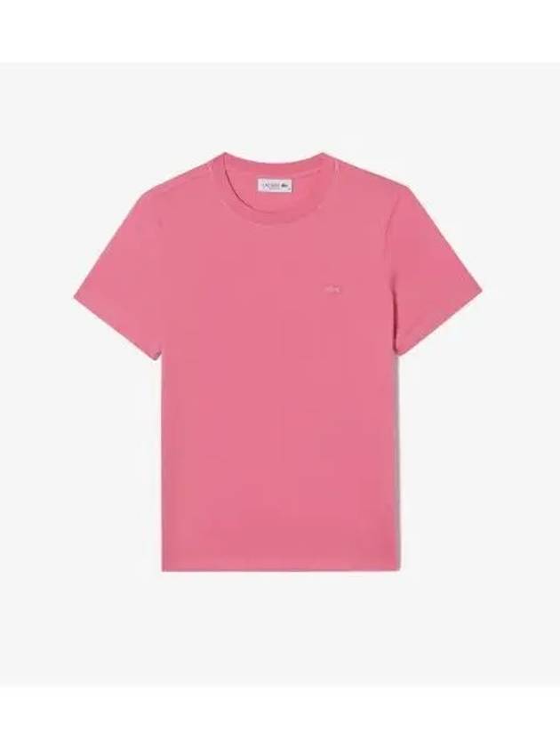 Women s Stitch Point Croc Short Sleeve T Shirt Deep Pink - LACOSTE - BALAAN 1