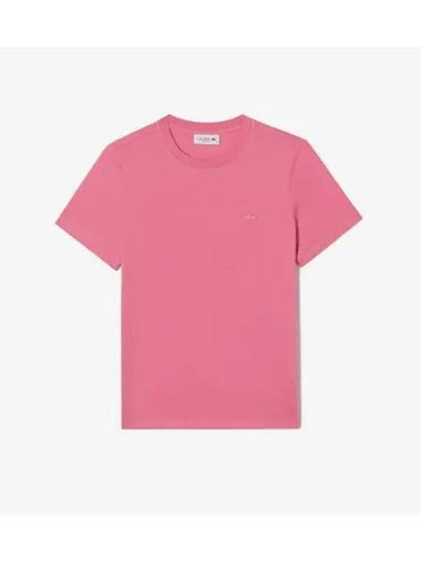 Women s Stitch Point Croc Short Sleeve T Shirt Deep Pink - LACOSTE - BALAAN 1