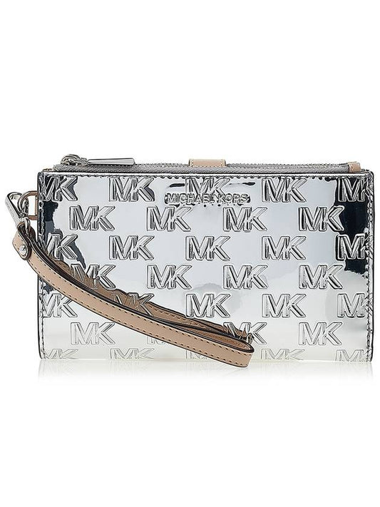 Jet Set Metallic Effect Cald Wallet Silver - MICHAEL KORS - BALAAN 2