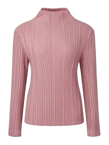 Women s Cuff Button Half Neck Pleated Top Pink - MONPLISSE - BALAAN 1