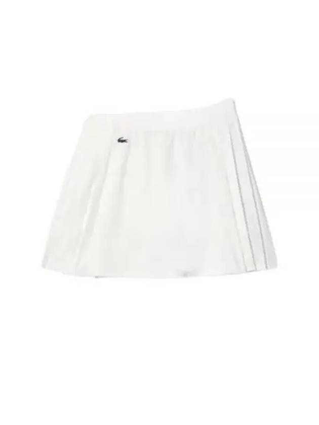 Logo Mini Side Pleats Skirt White - LACOSTE - BALAAN 2