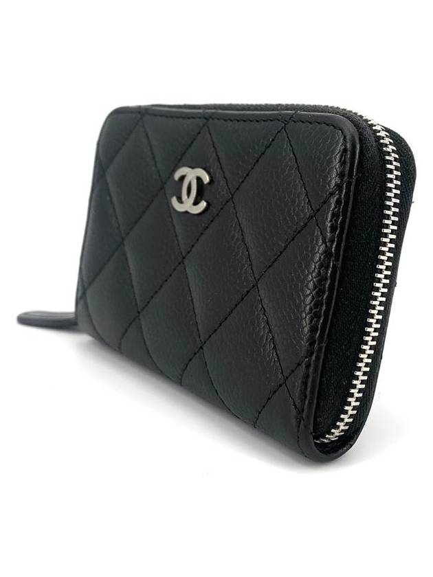 Caviar silver logo zipper card wallet - CHANEL - BALAAN 5