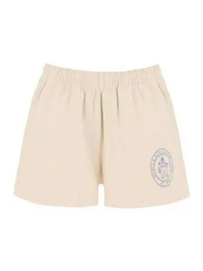 Lion Crest Disco Denim Shorts Cream - SPORTY & RICH - BALAAN 2