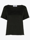 Cotton Silk Iconic Tricolor Short Sleeve T Shirt Black - THOM BROWNE - BALAAN 2