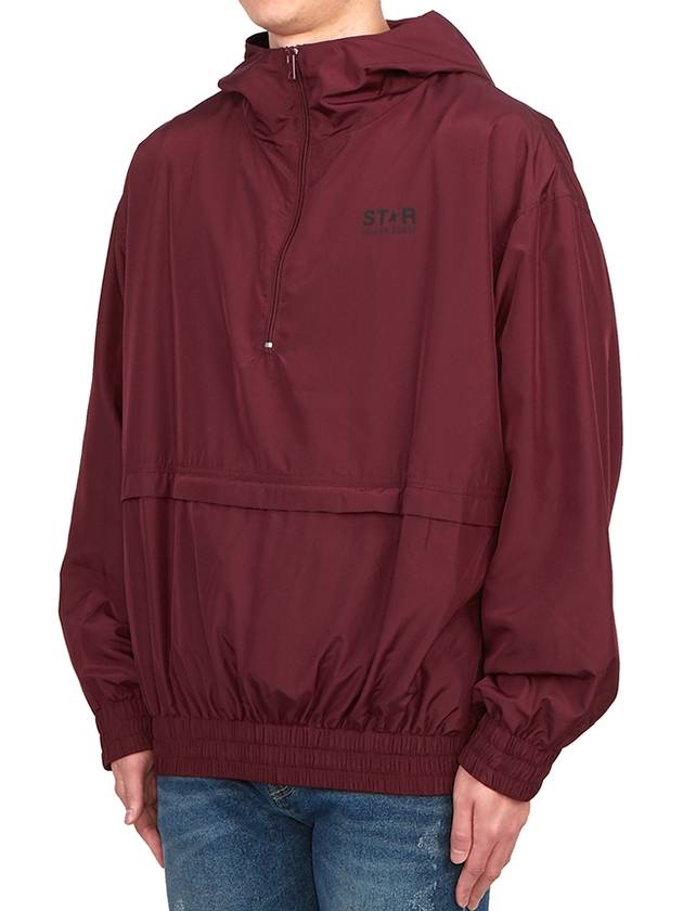 Men's Back Logo Hooded Windbreaker Burgundy - GOLDEN GOOSE - BALAAN 3