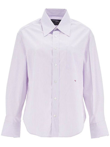 purple striped cotton women's shirt - HOMMEGIRLS - BALAAN 1