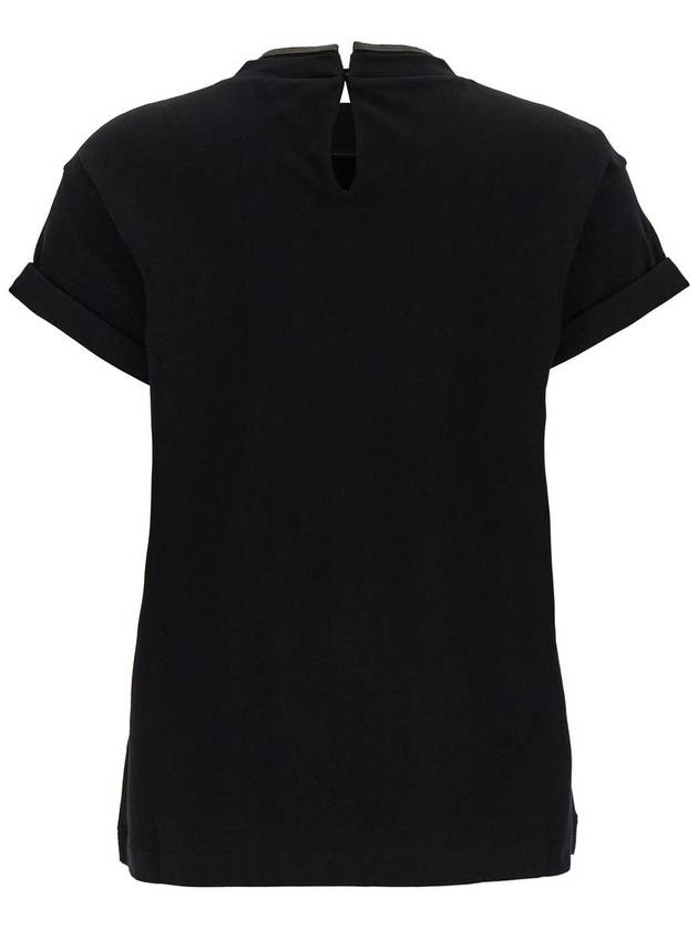 Monil Crew Neck Short Sleeve T-Shirt Black - BRUNELLO CUCINELLI - BALAAN 3