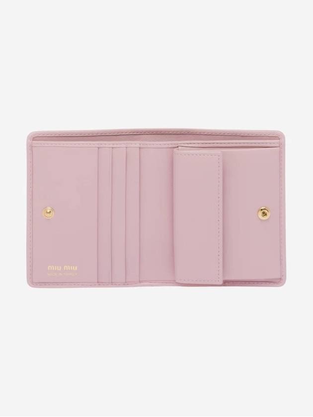 Matelasse Leather Half Wallet Alabaster Pink - MIU MIU - BALAAN 3