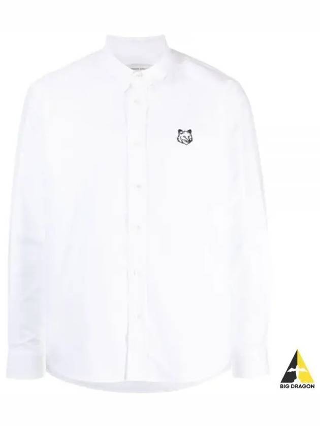 Contour Fox Head Casual Long Sleeve Shirt White - MAISON KITSUNE - BALAAN 2