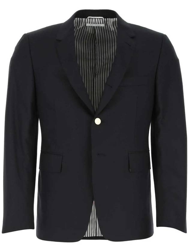 Super 120S Wool Twill Single Breasted Classic Jacket Navy - THOM BROWNE - BALAAN 2