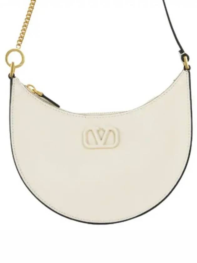 V Logo Classic Leather Chain Shoulder Bag Ivory - VALENTINO - BALAAN 2