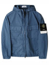 Cotton Twill Stretch Hooded Jacket Avio Blue - STONE ISLAND - BALAAN 2