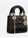 Lady Cannage Small Lambskin Tote Bag Black - DIOR - BALAAN 3