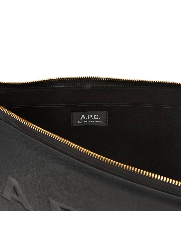 Debossed Logo Leather Clutch Black - A.P.C. - BALAAN 8