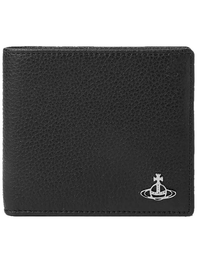 Men's Silver Logo Half Wallet Black - VIVIENNE WESTWOOD - BALAAN 2