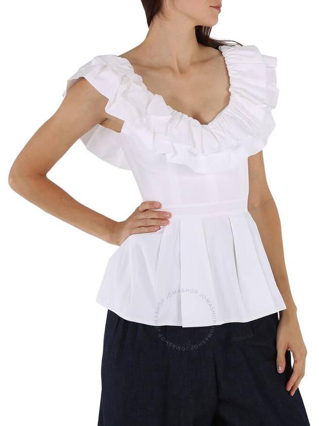 Ruffle Peplum Sleeveless Blouse White - ALEXANDER MCQUEEN - BALAAN 3