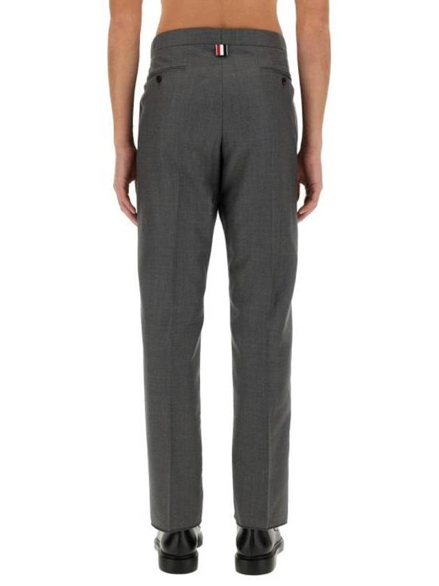 Low Rise Side Tab Wool Slacks Grey - THOM BROWNE - BALAAN 4