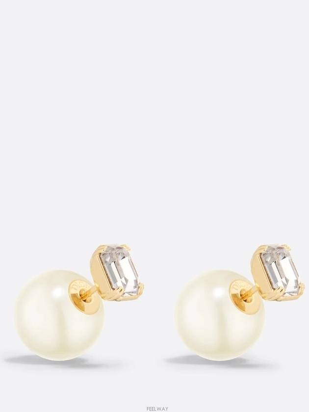 Dior Tribales Earrings Gold Finish Metal White Le - DIOR - BALAAN 1