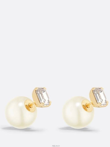 Dior Tribales Earrings Gold Finish Metal White Le - DIOR - BALAAN 1