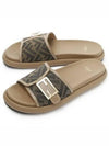 FF Baguette Slide Slippers Brown - FENDI - BALAAN 2