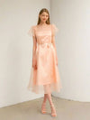 DAISY See through Petal sleeve Lace dress peach pink - AME - BALAAN 6