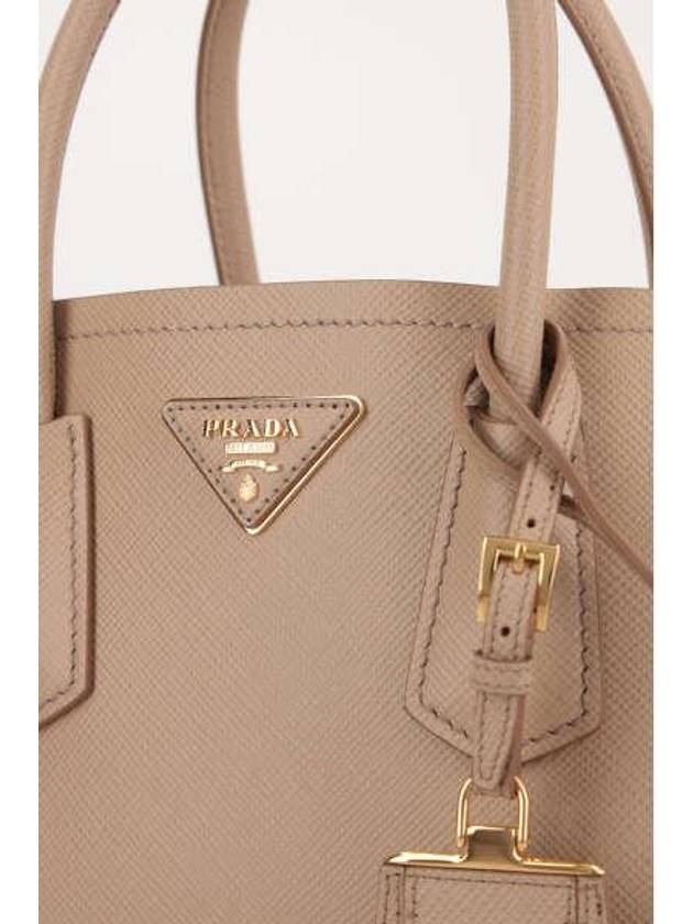 Double Saffiano Leather Mini Bag Sand Beige - PRADA - BALAAN 5