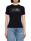 Logo Print Cotton Short Sleeve T-Shirt Black - MAISON MARGIELA - BALAAN 5