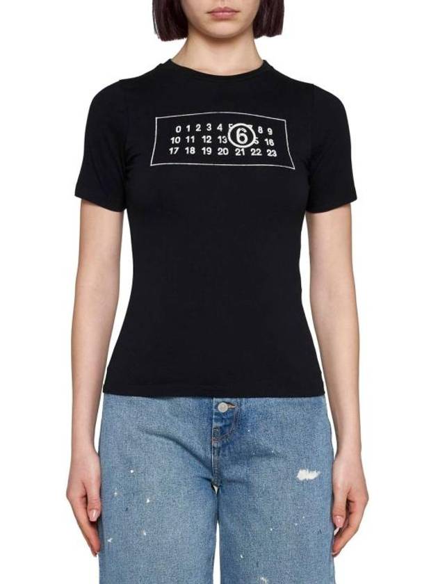 Logo Print Cotton Short Sleeve T-Shirt Black - MAISON MARGIELA - BALAAN 5