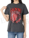 Strawberry Short Sleeve T-Shirt Ash Grey - GANNI - BALAAN 11