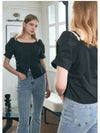 Felicity puff slit blouse black - MICANE - BALAAN 3