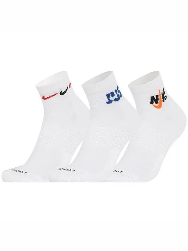 Everyday Plus Cushioned 3 Pack Socks White - NIKE - BALAAN 2