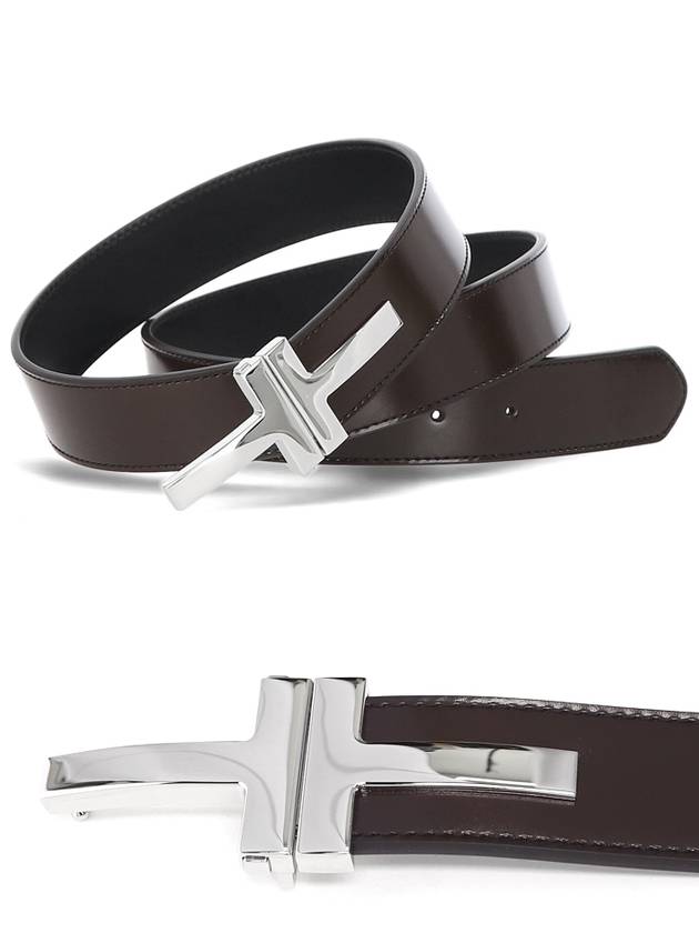 Double T Buckle TB252 LCL052S 1B009 Leather Belt - TOM FORD - BALAAN 2
