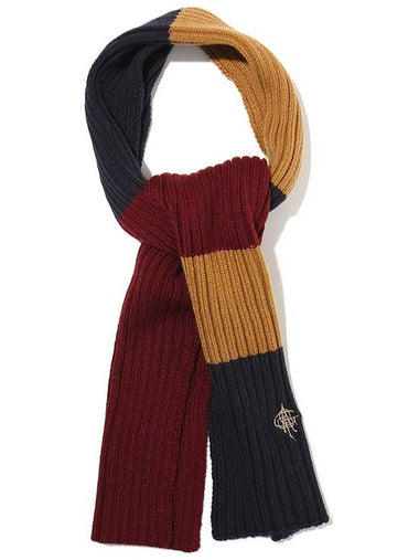 Stripe Knit Muffler Burgundy - OGARP - BALAAN 1