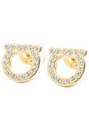 Gancini Crystal Small Earrings Gold - SALVATORE FERRAGAMO - BALAAN 2