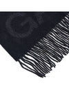 Logo Wool Muffler Black - GANNI - BALAAN 8